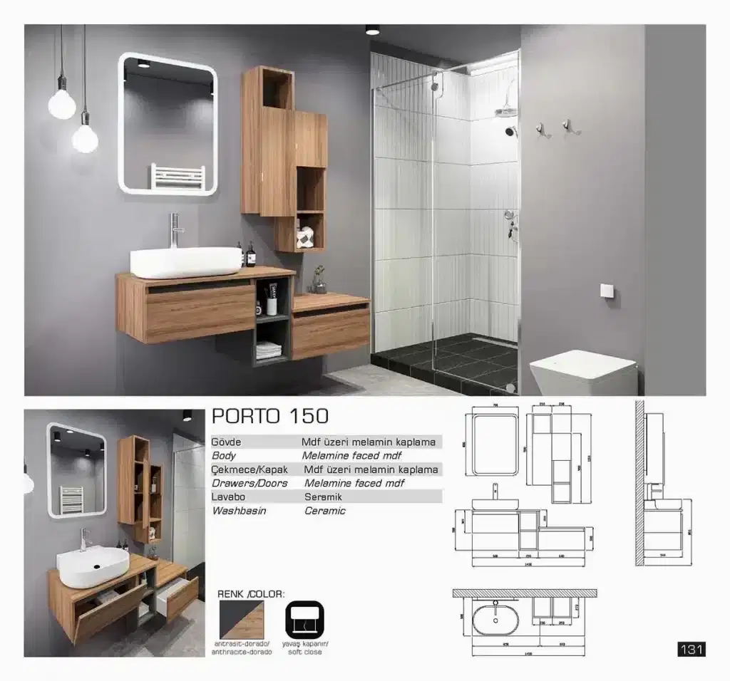 lux porto banyo mobilyası