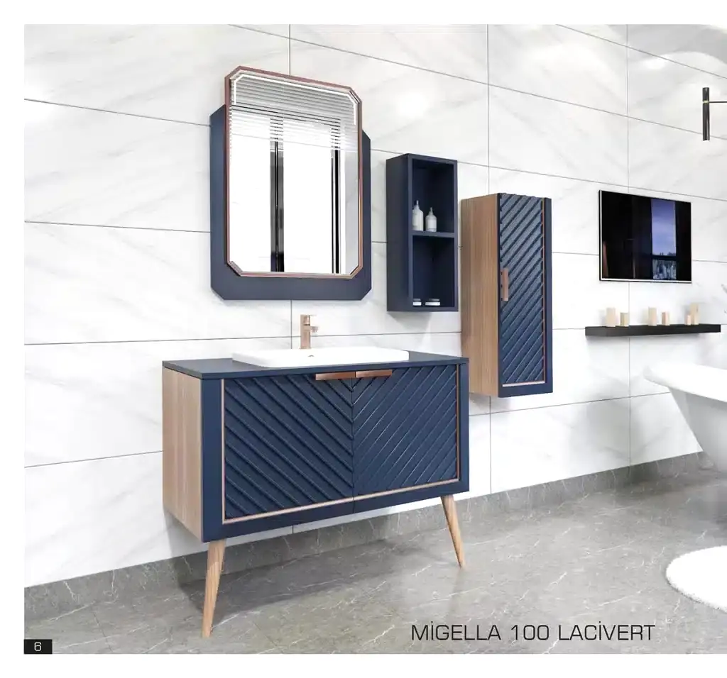 premium migella banyo dolabı lacivert