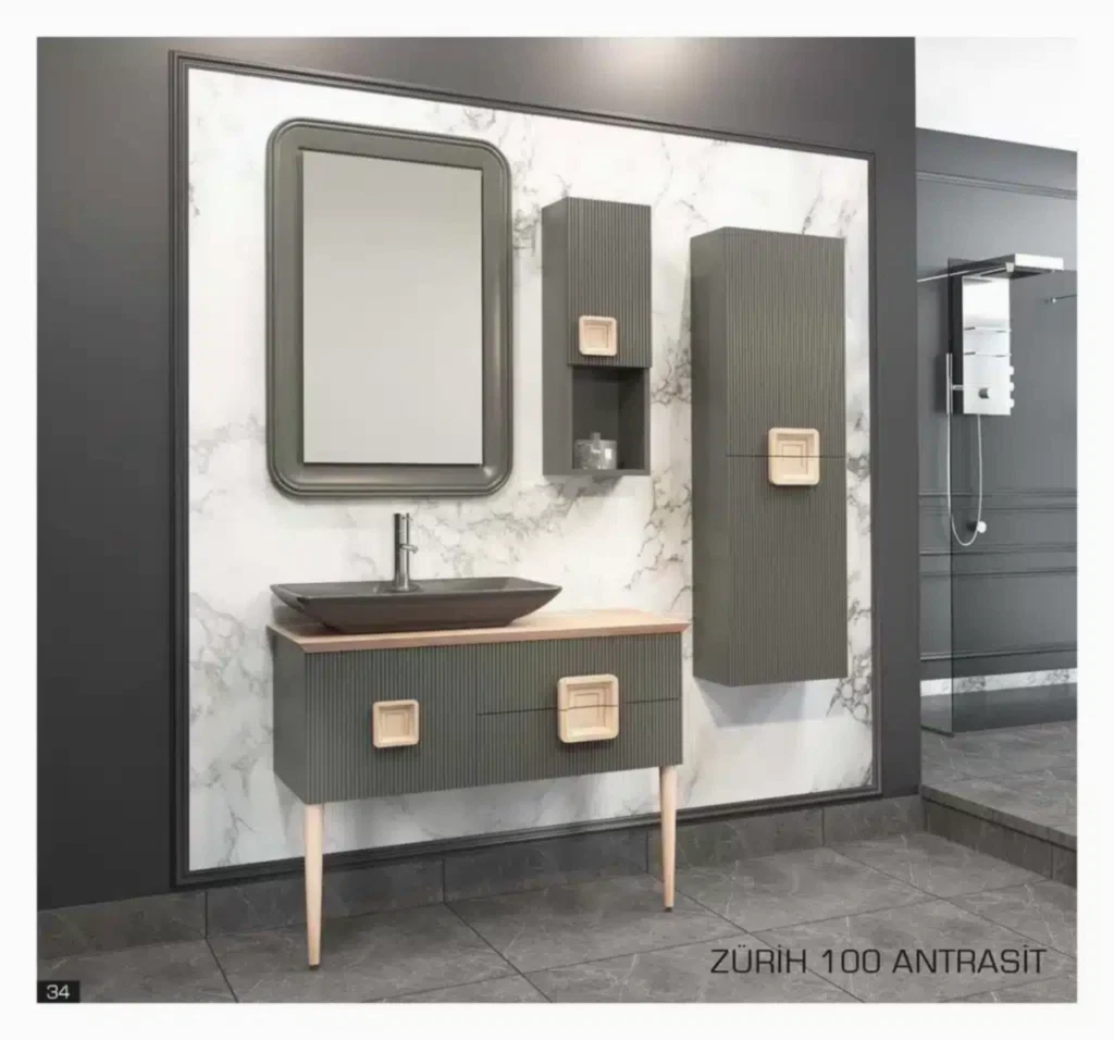 premium zurih banyo dolabı antrasit